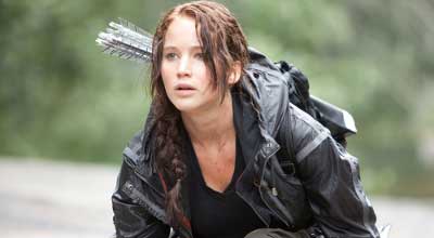 Jennifer Lawrence as Katniss Everdeen in The Hunger Games