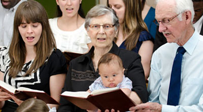 family in church