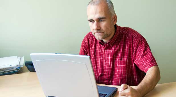 man using Internet