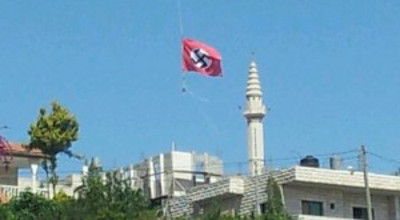 Palestinians Wave Nazi Flag Over Mosque Near Hebron