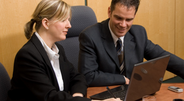 Woman in office