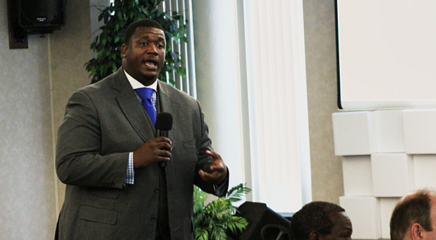 Pastor Derrick Gay of Domininon International church in Sanford, Fla.