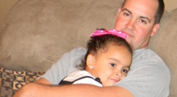 Veronica with her dad, Dusten Brown.