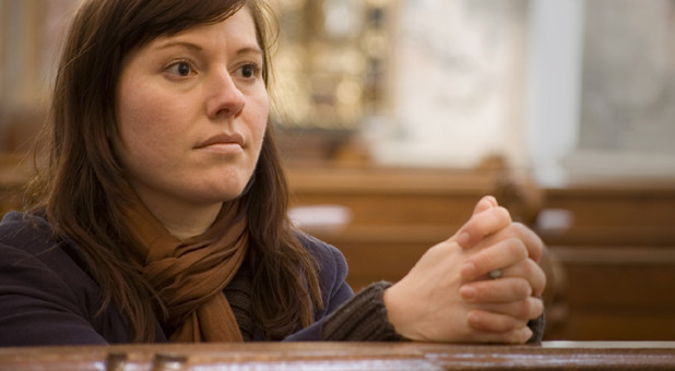 Woman in church