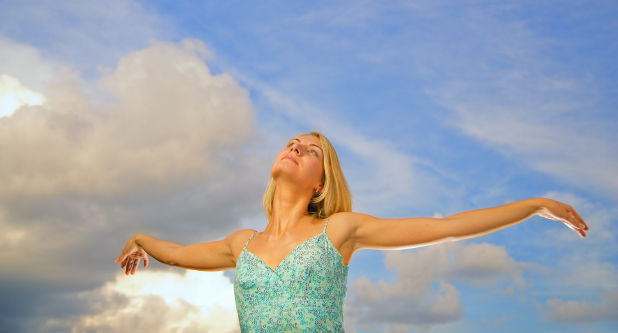 Woman worshipping