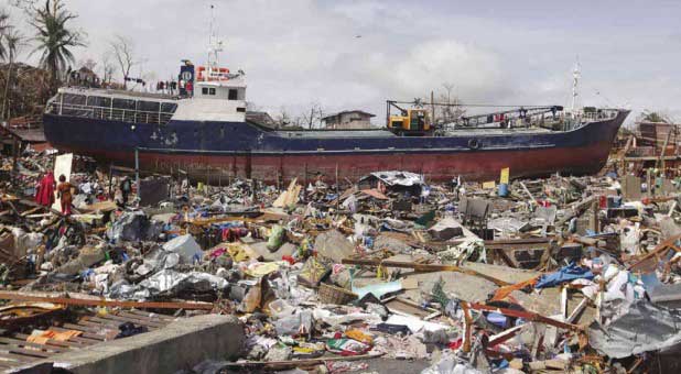 Typhoon Haiyan's path of destruction.