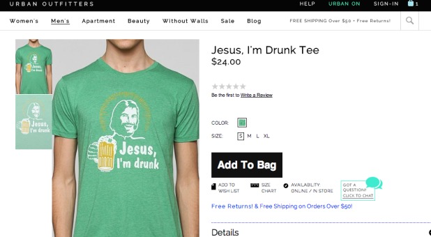 Why This ‘Drunk Jesus’ T-Shirt Should Make You Mad at the Devil