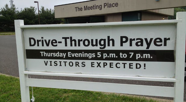 Hope United Methodist Church drive-thru prayer