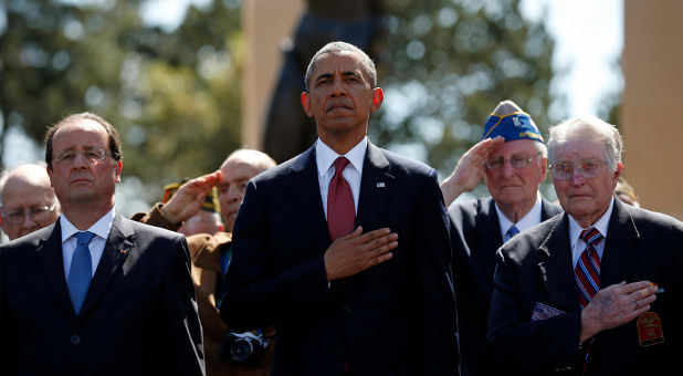 Francois Hollande, Barack Obama on D-Day