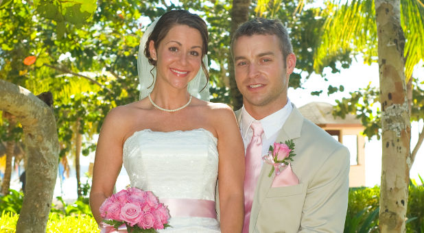 young bride and groom