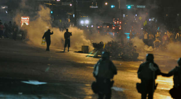 Ferguson violence at night