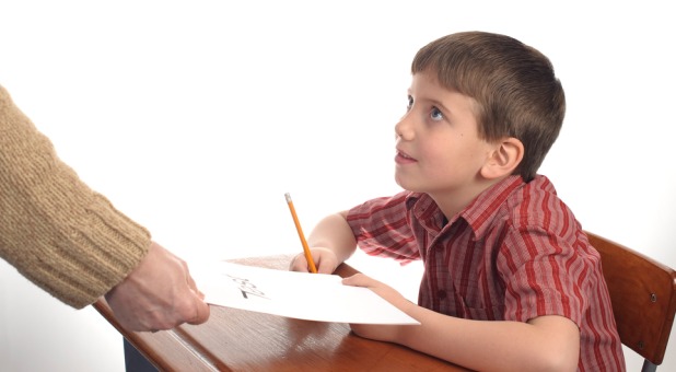 boy in school