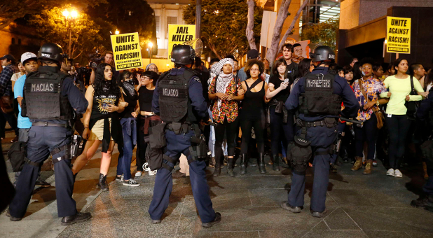 Protesters in Los Angeles