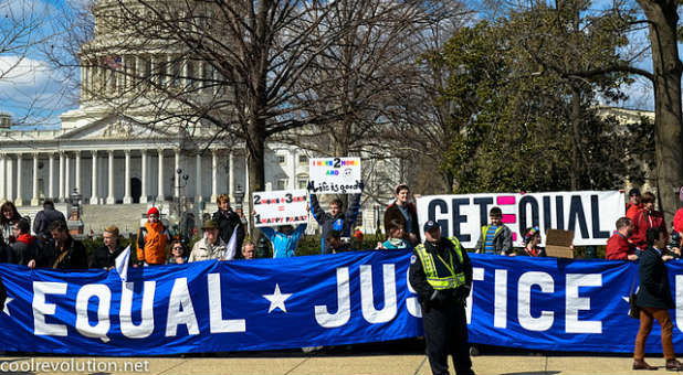 Protests in Washington, D.C., to support gay marriage.