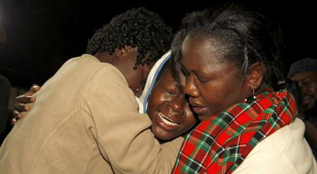 Relatives are reunited after the al Shabaab attack on Kenya's Garissa University.