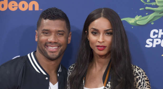 Russell Wilson and girlfriend Ciara at the Nickelodeon Kids Choice Awards.