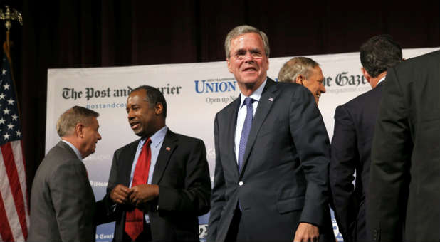 Republican primary members Ben Carson and Jeb Bush make an appearance. Both made the cut for the FOX News GOP debate.