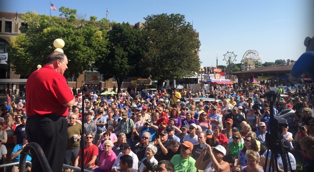 Mike Huckabee speaks at the 2016 Iowa State Fair.