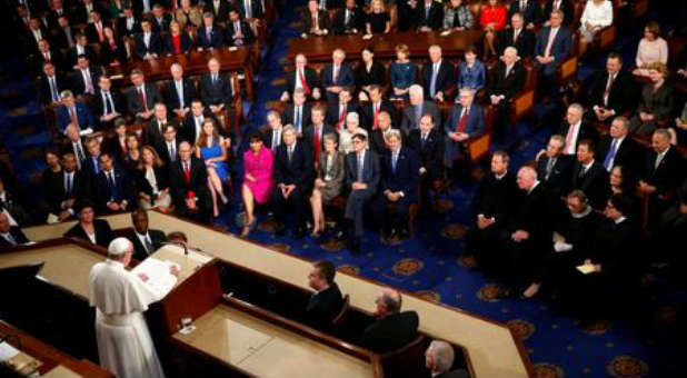 Pope Francis appeals to the 'humanity' of Congress.