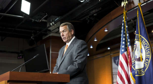 Speaker of the House John Boehner says no decision has been made regarding shutting down the government.