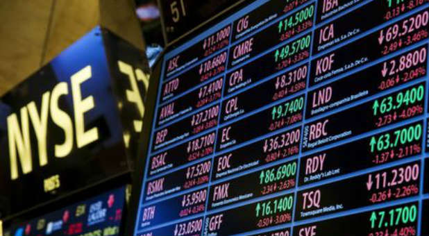 The New York Stock Exchange on a day of trading.