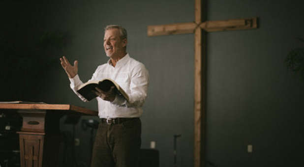 Preacher in pulpit