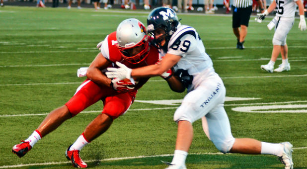 A high school football game.