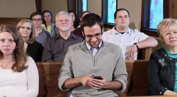 Using your smart phone during a church service should be on your