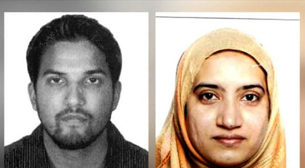 Accused terrorists and San Bernardino shooters Syed Farook and Tashfeen Malik.