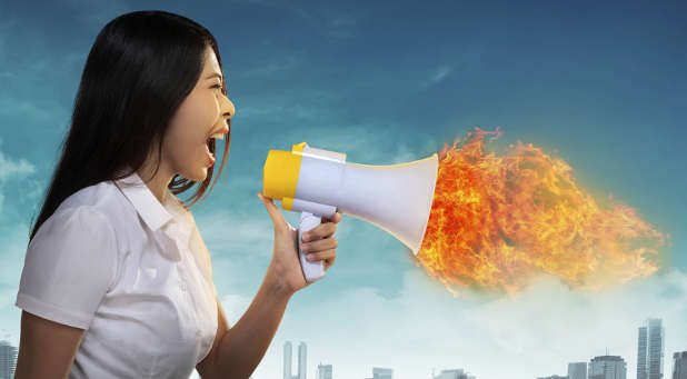 Fire and megaphone