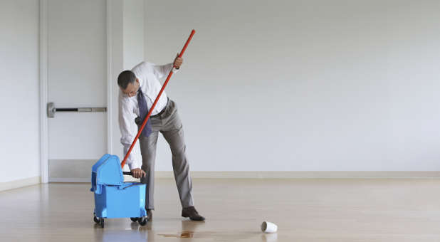 Businessman mop