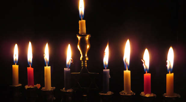 Lighted menorah