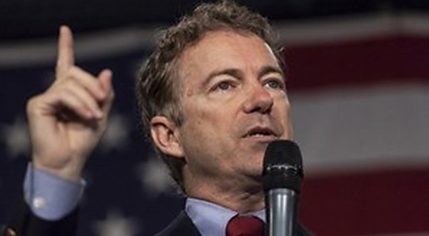 Rand Paul speaking in Iowa last month