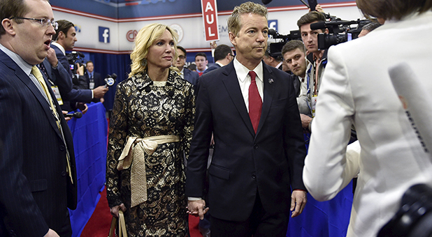 Rand Paul & Wife at CNN Las Vegas Debate