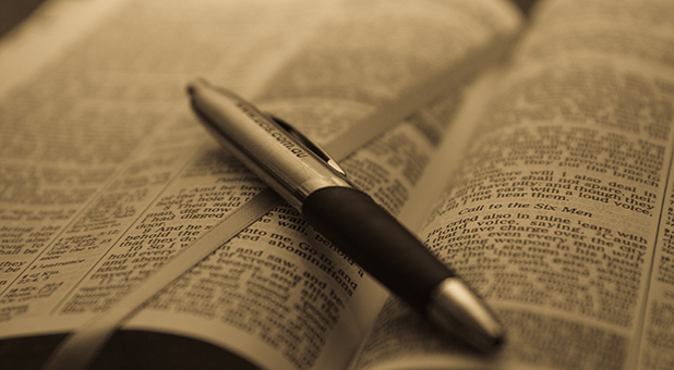 Bible and pen