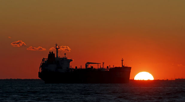 An oil tanker.