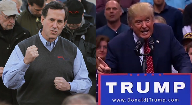 Donald Trump, Rick Santorum Release New TV Spots