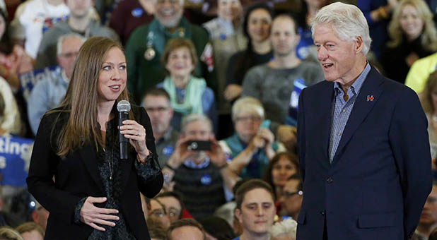 Chelsea and Bill Clinton