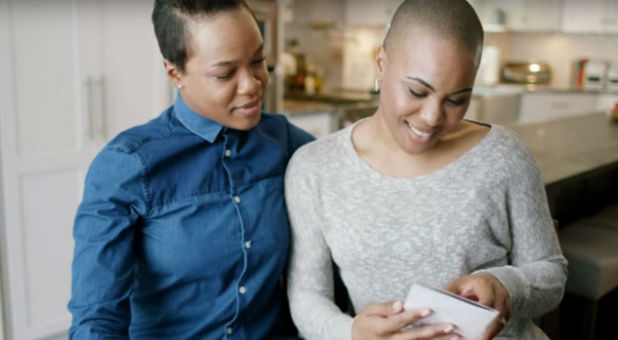 LaParis and Karisia are one of the couples featured in the Hallmark Valentine's Day ad.