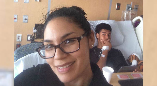 Mary Guzman with her son Damien.