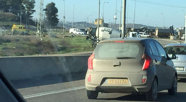 Driving near the Gush Etzion intersection, the 'Intersection of Death.'