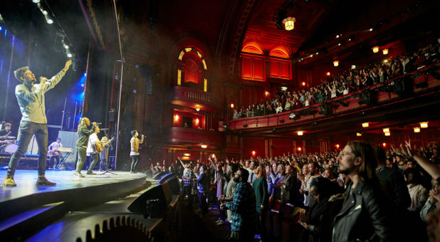 Hillsong Church London holds four services, attended by 8,000 people, every Sunday at the Dominion Theatre. Photo courtesy of Hillsong Church London