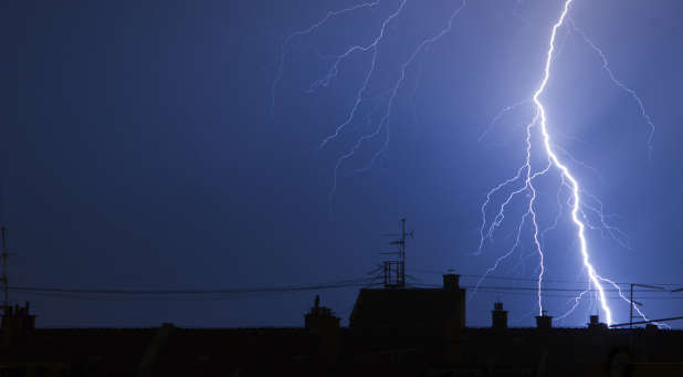 Lightning at night