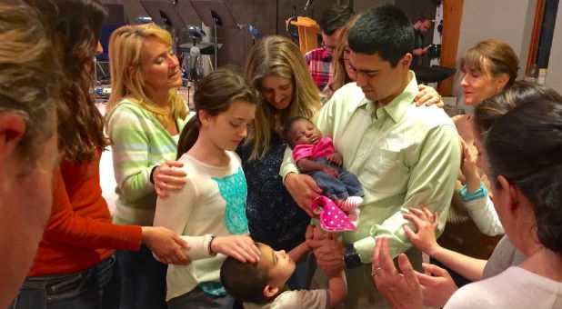 The Jacobs family with their newly adopted baby girl.