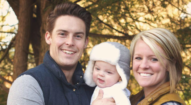 Davey and Amanda Blackburn with their son Weston.