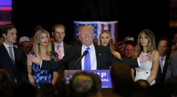 Presumptive Republican nominee Donald Trump speaks after Ted Cruz suspended his campaign