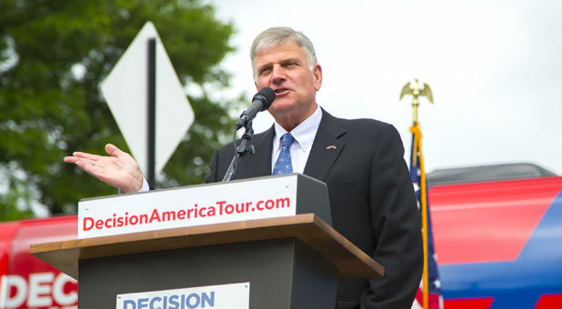 Franklin Graham at a Decision America Tour Stop.