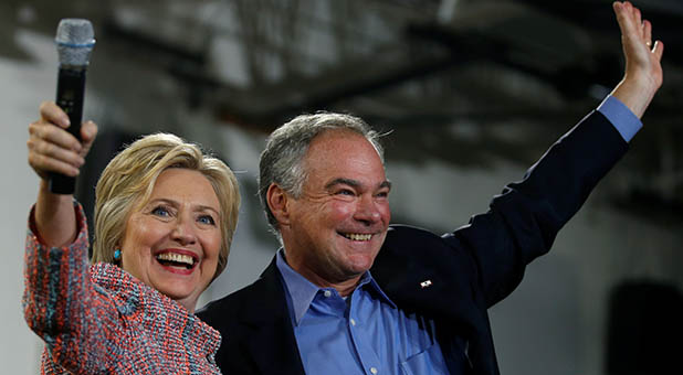 Hillary Clinton and Tim Kaine