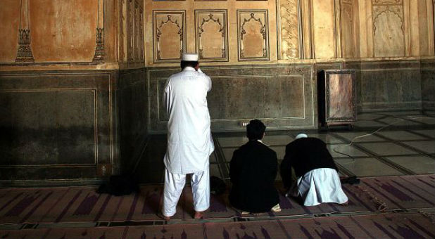 Muslims praying