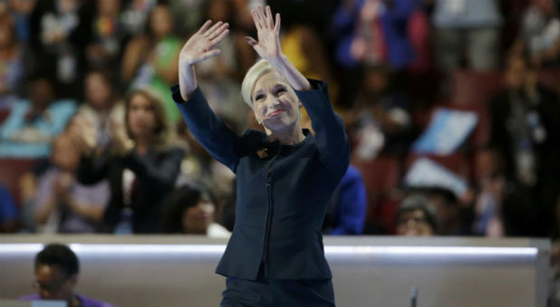 President of the Planned Parenthood Action Fund Cecile Richards takes the stage at the Democratic National Convention in Philadelphia.